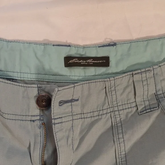 Eddie Bauer Sz 14P shorts green cargo shorts - Picture 3 of 10